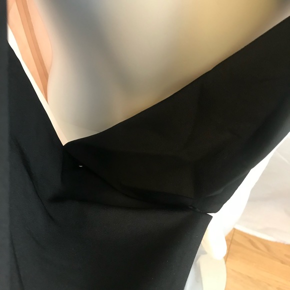 4/$50 Peach and Black Draped Lapel Chiffon Top - Picture 4 of 6